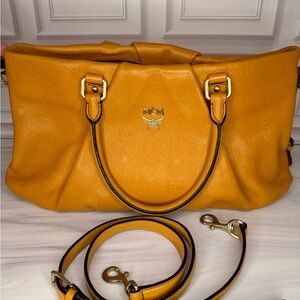 MCM Leather Satchel Tote w/ Detachable Crossbody Strap | Like New